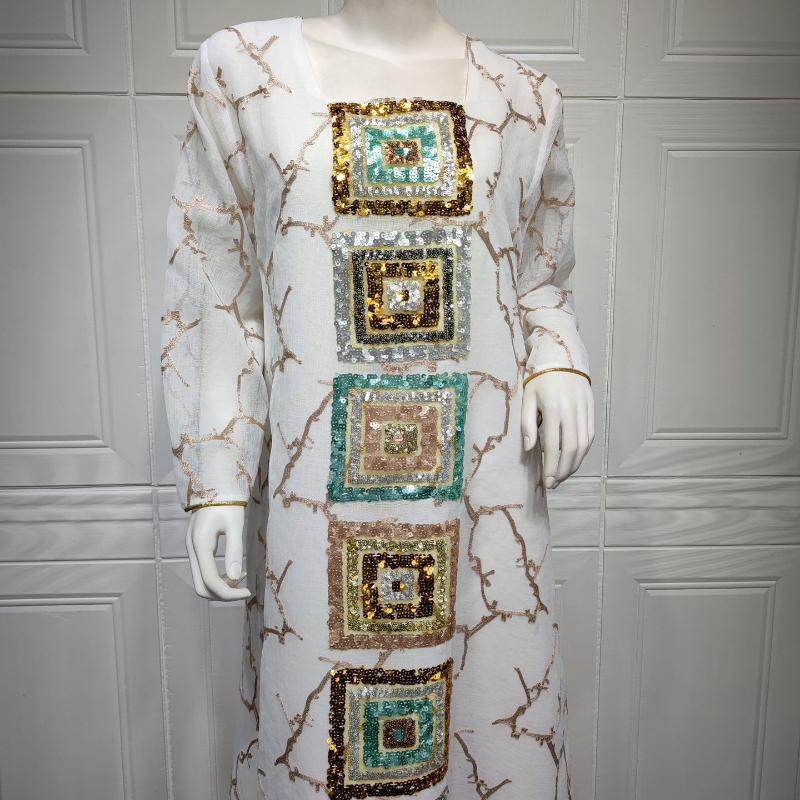 Мусульманские женщины вышитые Дубай арабский свободный платье Ид Халат