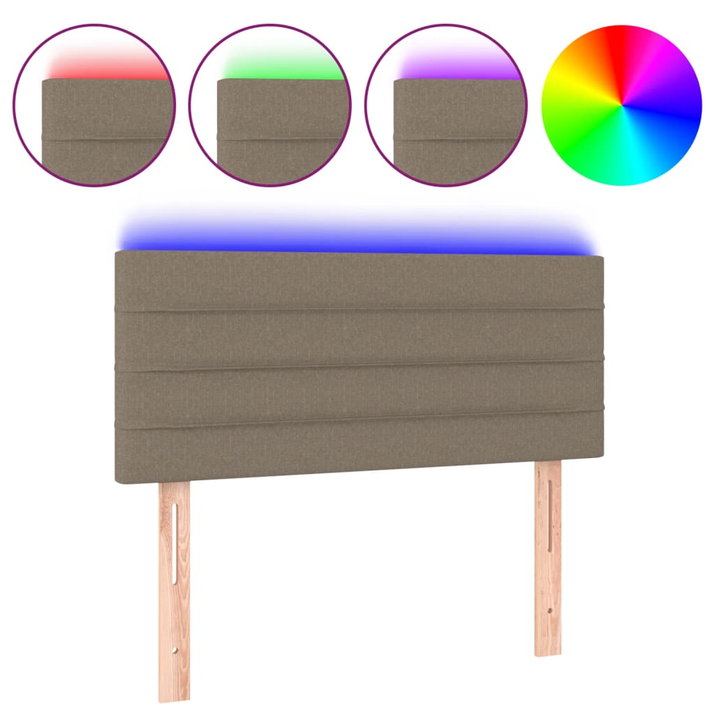 vidaXL LED Kopfteil Taupe 100x5x78/88 cm Stoff