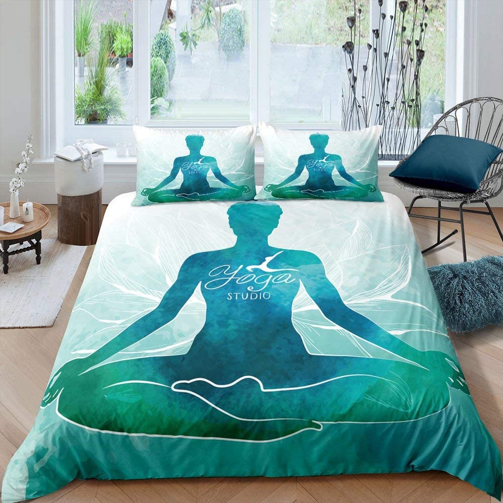 Комплект пододеяльников для йоги King Size, комплект постельного белья для медитации чакры, пододеяльник в стиле бохо-хиппи с принтом в виде чакры