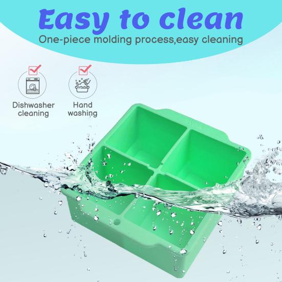 Силиконовые лотки для кубиков льда с крышками. Квадратная форма для льда, не содержащая бисфенола-А. Съемная, легкосъемная, штабелируемая.