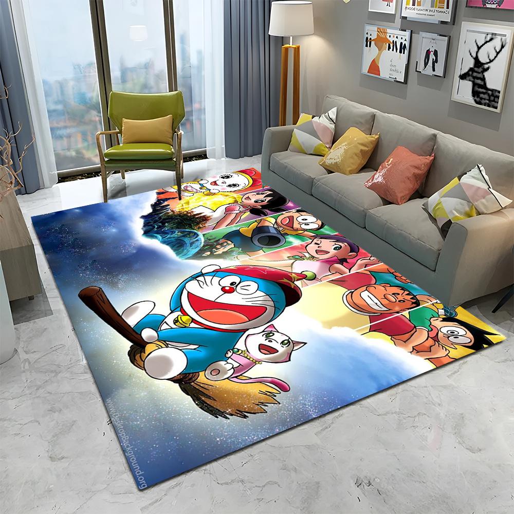 3D Printing D-Doraemon Anime Cartoon Carpet Rug for Home Living Room Bedroom Sofa Doormat Decor,kid Area Rug Non-slip Floor Mat