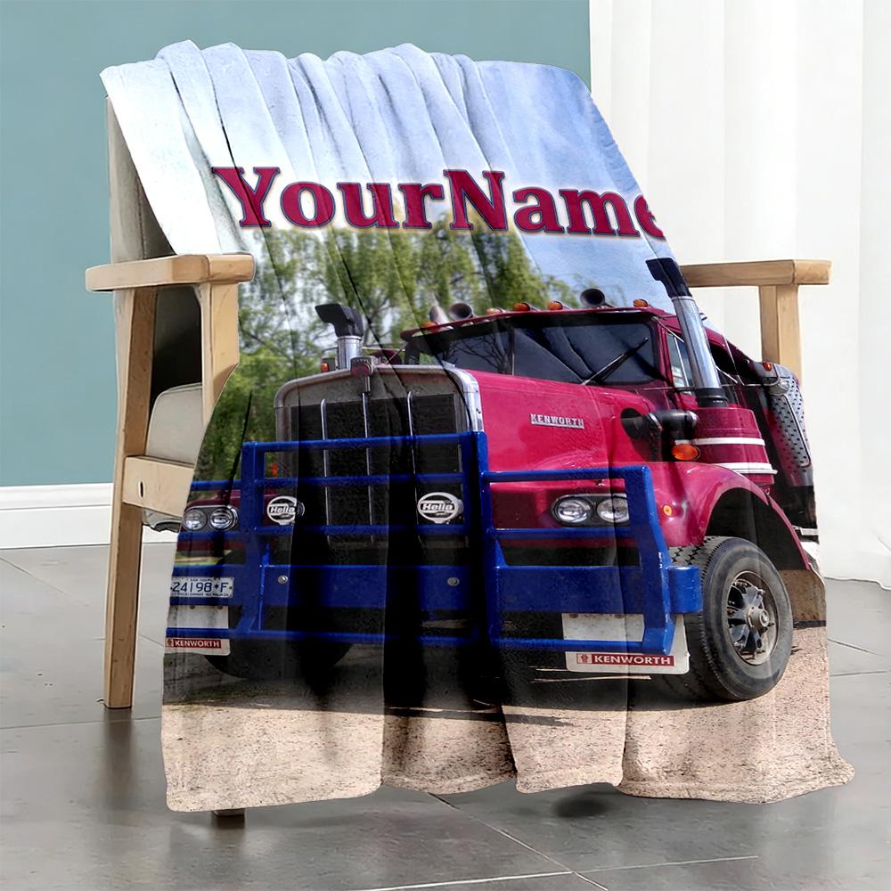 Kw Heavy Trucks Customize Text Blanket Lightweight Customizable Blanket Warmthful Decor for Bedding Sofa Chair Picnics All-Season Use
