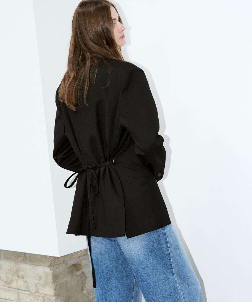 Sigreat Oversized Double Blazer_Black