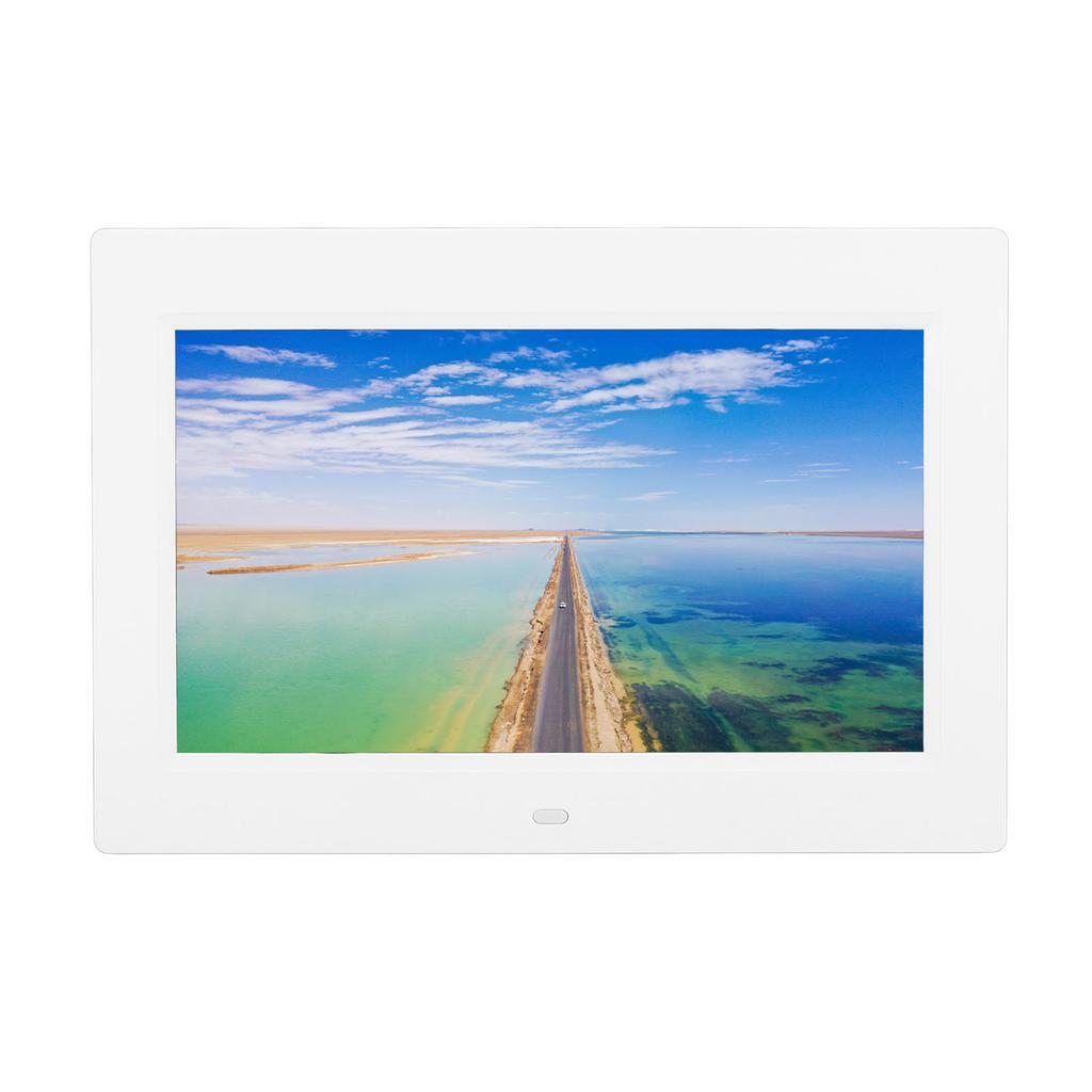 10-дюймовая цифровая фоторамка HD 1024x600 светодиодная электронная фоторамка с пультом дистанционного управления белая