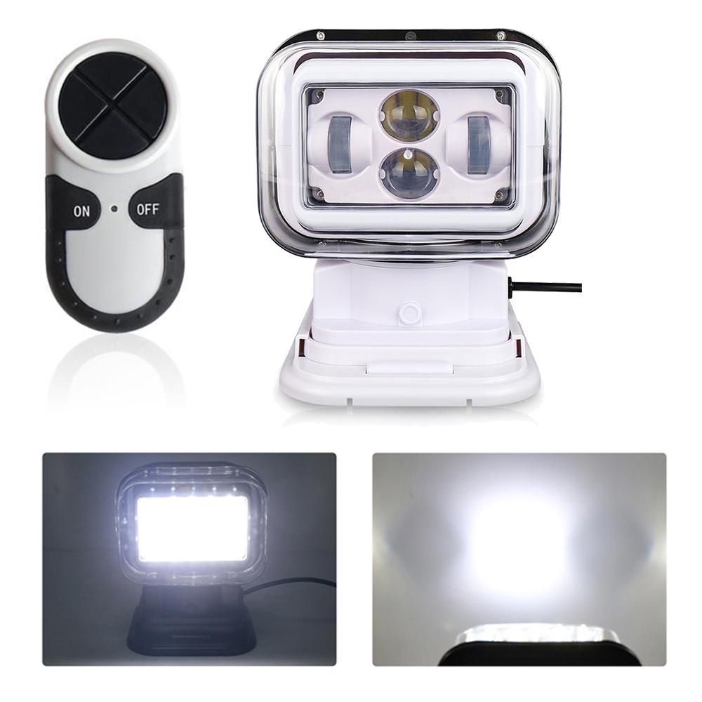 1PC 50W 60W Heighten Remote Wireless Control Led Marine Search Light for Offroad ATV SUV Truck Yacht Boat Tractors Led Spotlight