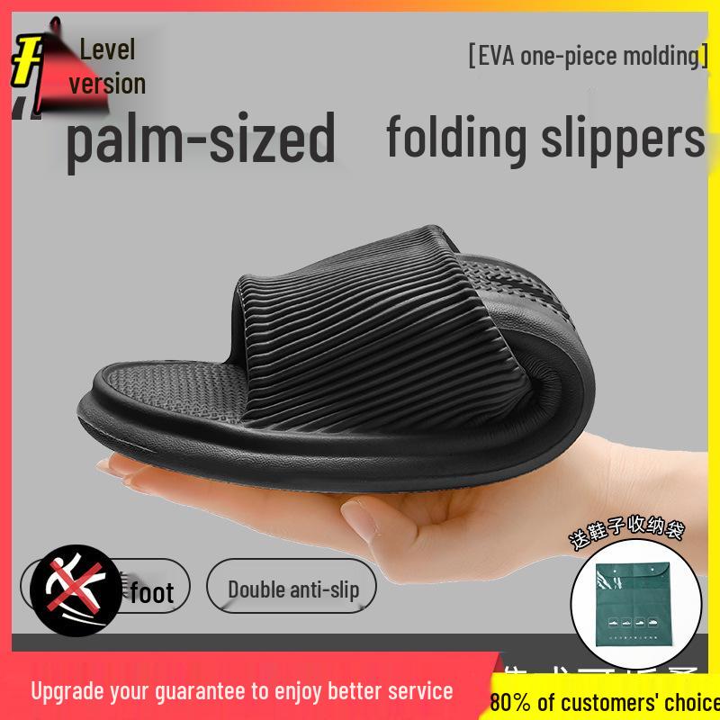 Мужские летние нескользящие комнатные тапочки больших размеров на толстой подошве с одним ремешком