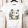 Cute Panda Print T-shirts For Women Summer Lovely Short Sleeve Casual Round Neck T-shirts Ladies Creative Personalized Tops