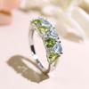 New Colorful Topaz Peridot Jewelry Set Real Gemstone Clasp Earring Ring 925 Sterling Silver for Women Gift Daily Wear