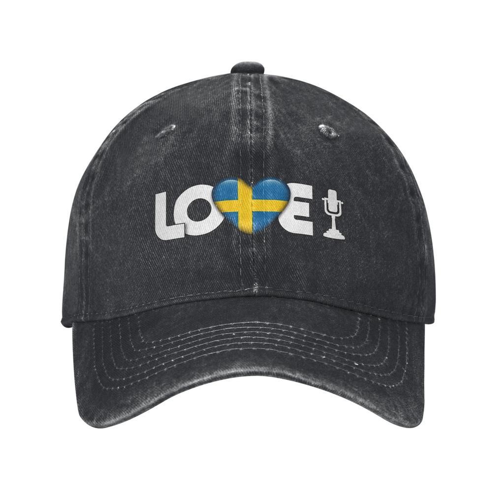 Love Sweden Eurovision Song Contest Men Women Baseball Caps Distressed Washed Caps Hat Vintage Outdoor Summer Gift Headwear