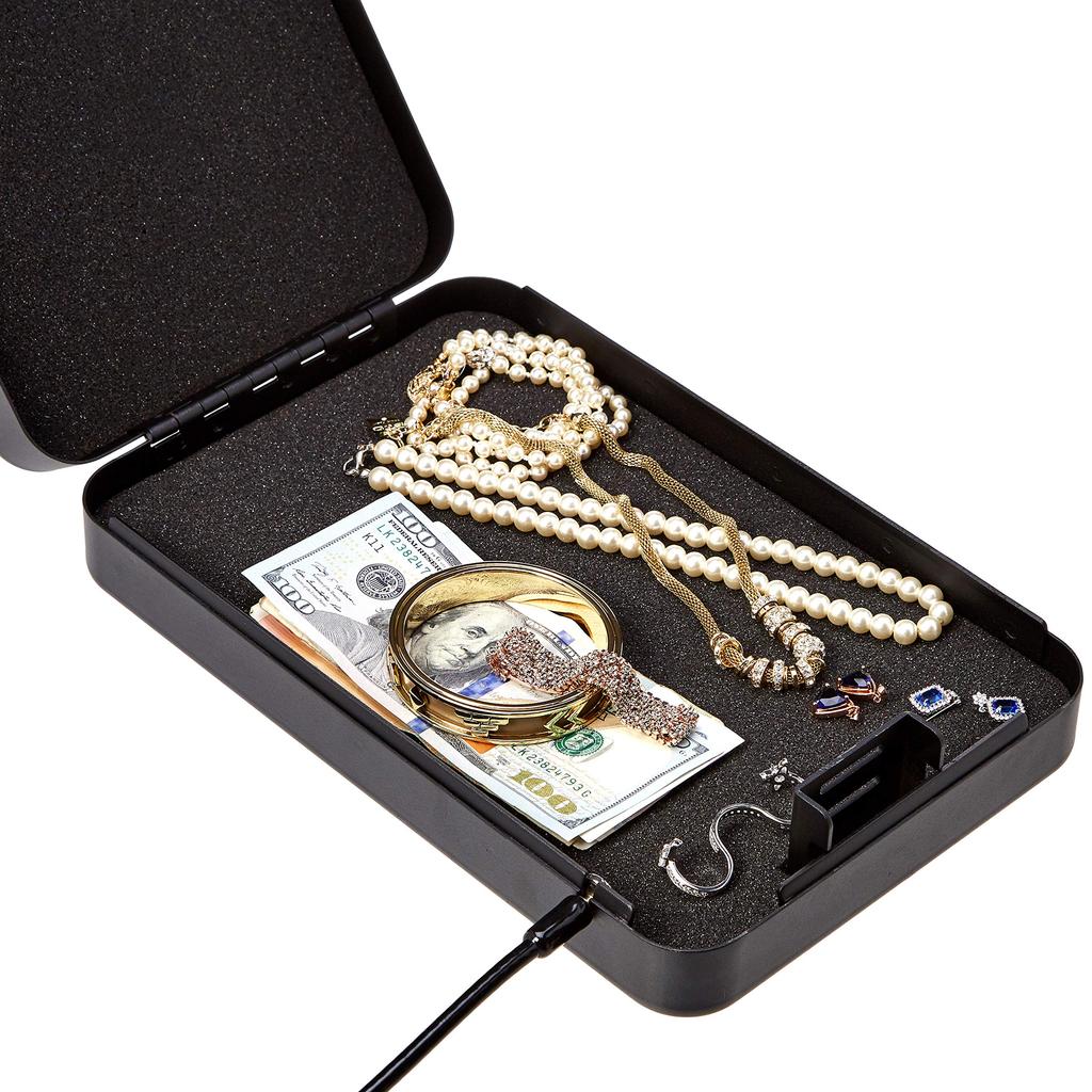 Amazon Basics Compact Portable Safe with Combination Lock, XXL (29.2cm W X 19cm D X 6.35cm H), Black