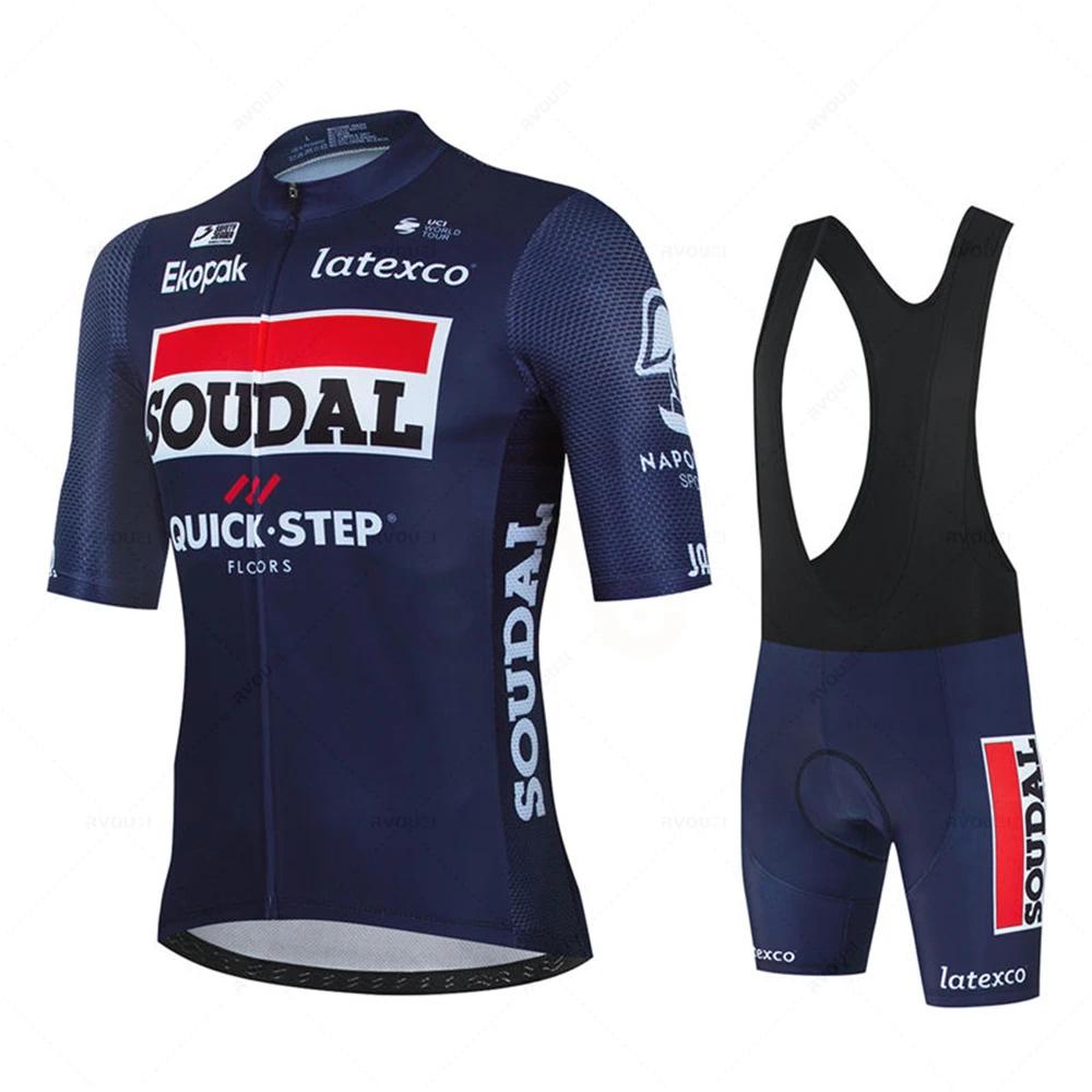 Soudal Quick Step комплект велосипедного трикотажа, летний бельгийский велосипедный дышащий мужской костюм для горного велосипеда Maillot Ropa Ciclismo, униформа, костюм