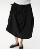 Mid And Row Unbalanced String Flare Skirt (Black)