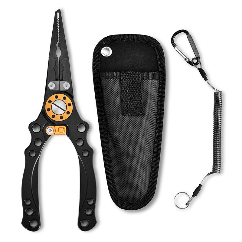 Aluminum Multifunctional Folding Fishing Pliers with Fish Gripper & Long Needle Nose