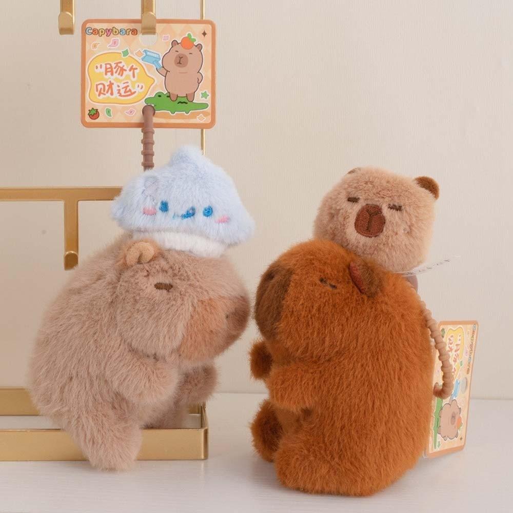 Брелок-шнурок для вытягивания, Куклы капибары, Мягкий мультяшный брелок капибары, Плюшевый кулон в виде животного, Подарки