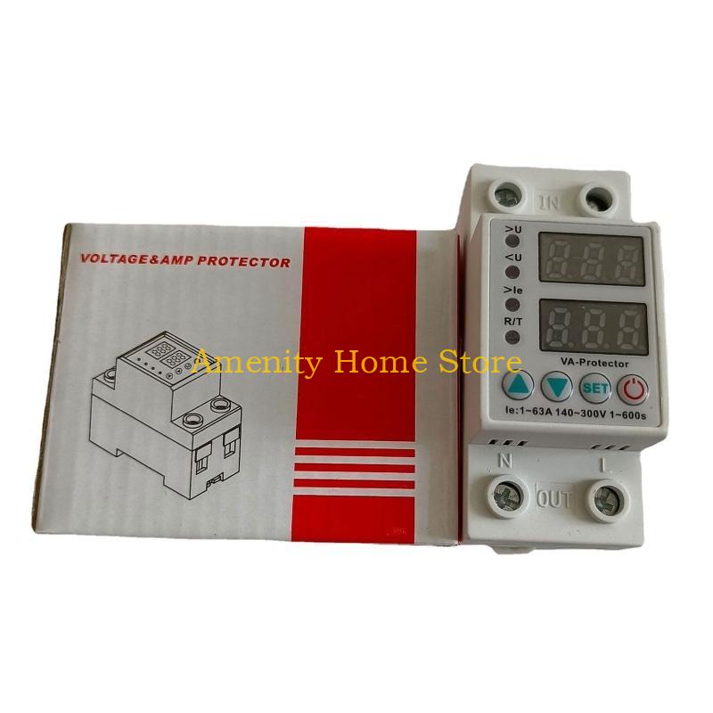 F26C Din Dual Display Adjustable Over Current and Under Protective Device Protector 63A 220V