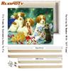 RUOPOTY Picture By Numbers Dog Animal DIY Frame On Canvas Acrylic HandPainted Wall Art Painting Cat For Living Room