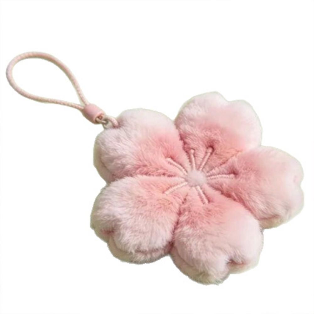 Friendship Cherry Blossom Pendant Ornaments Fluffy Flower Pendant Plush Flower Keychain Gifts