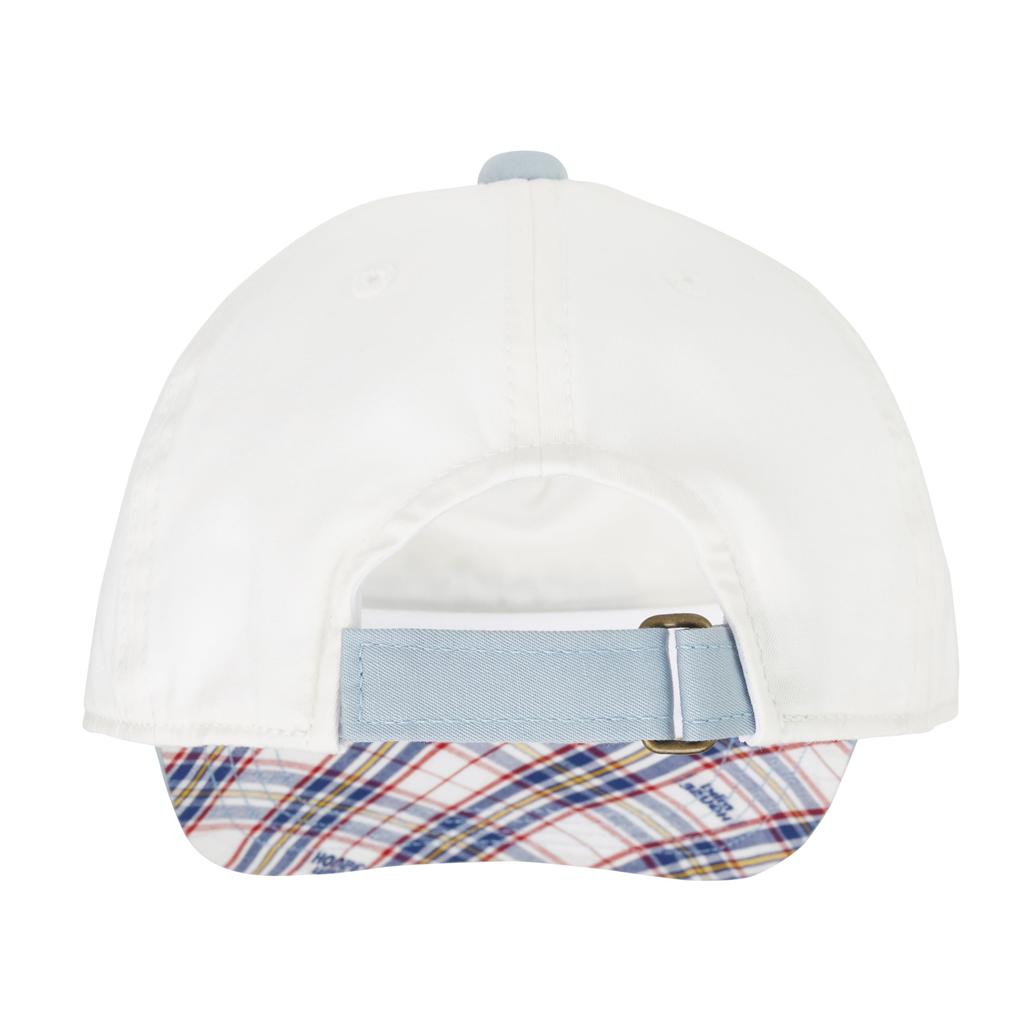 [Miki House] Кепка Шляпа Защита от УФ лучей Однотонная Логотип Клетка Мальчики Девочки Малыши Дети Детская одежда 10-9124-681 LL (54-56cm) белый