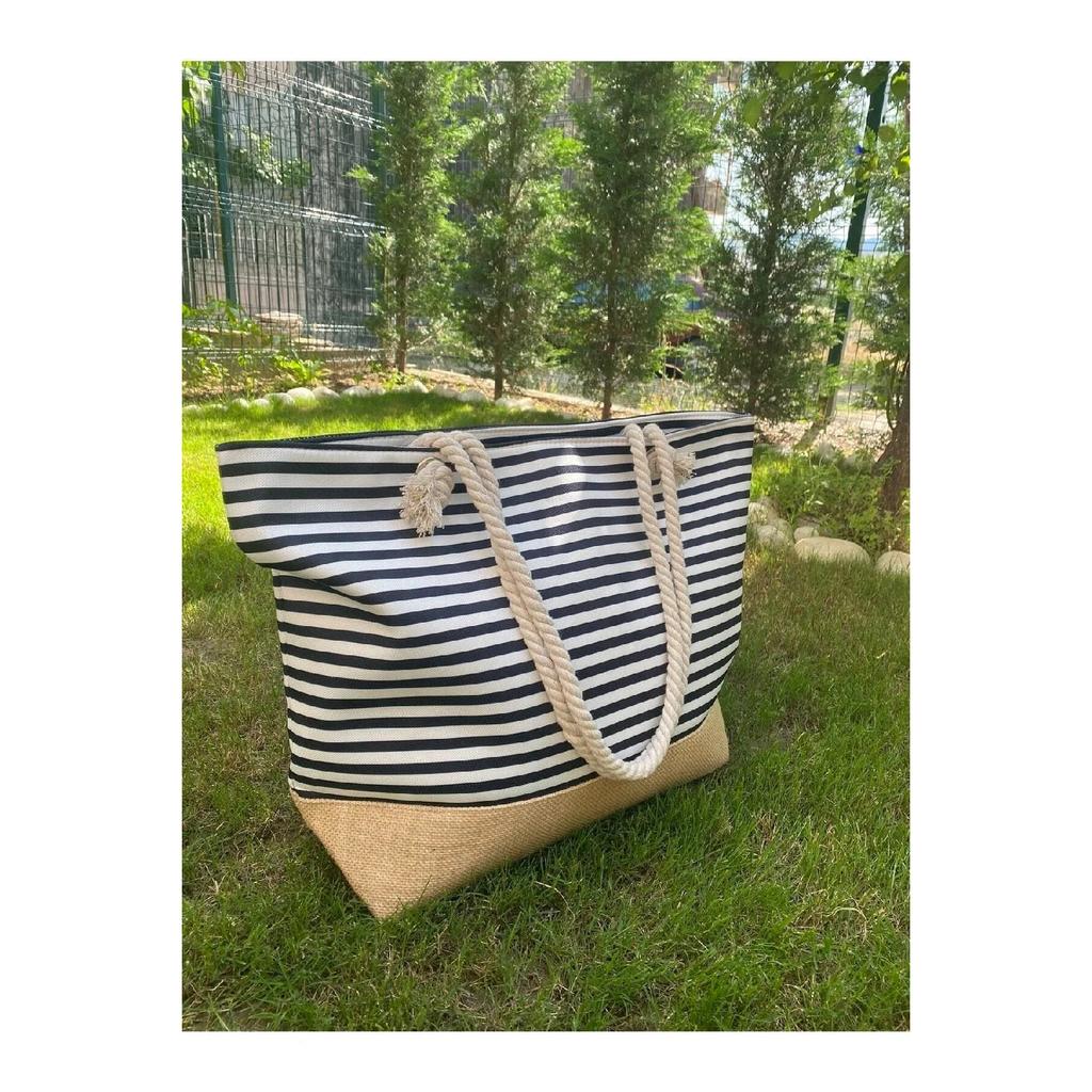 Женская пляжная сумка из ткани с мягкой ручкой