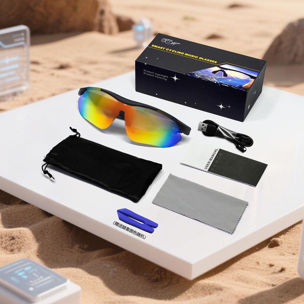 Bluetooth-очки для езды на велосипеде QY-pro03: Умные очки для спорта на открытом воздухе с защитой от УФ-излучения и функциями музыки/звонков