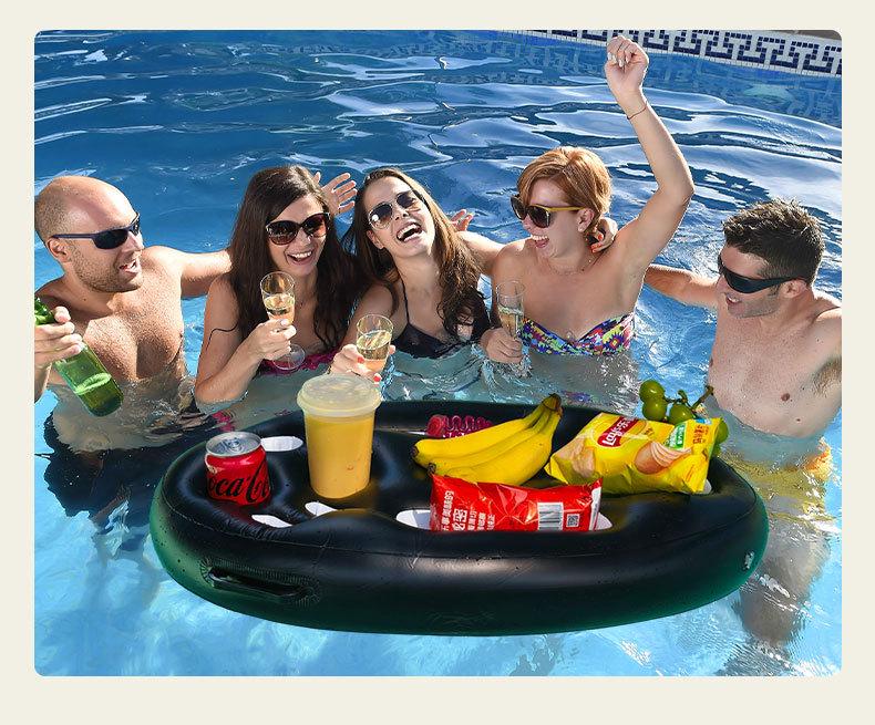 Inflatable Nine-Hole Floating Bar Tray for Pool Parties