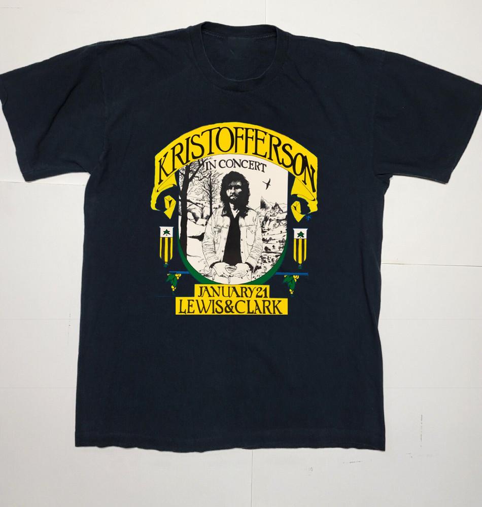 Kris Kristofferson Concert Poster Short Unisex T-Shirt Cotton Full Size