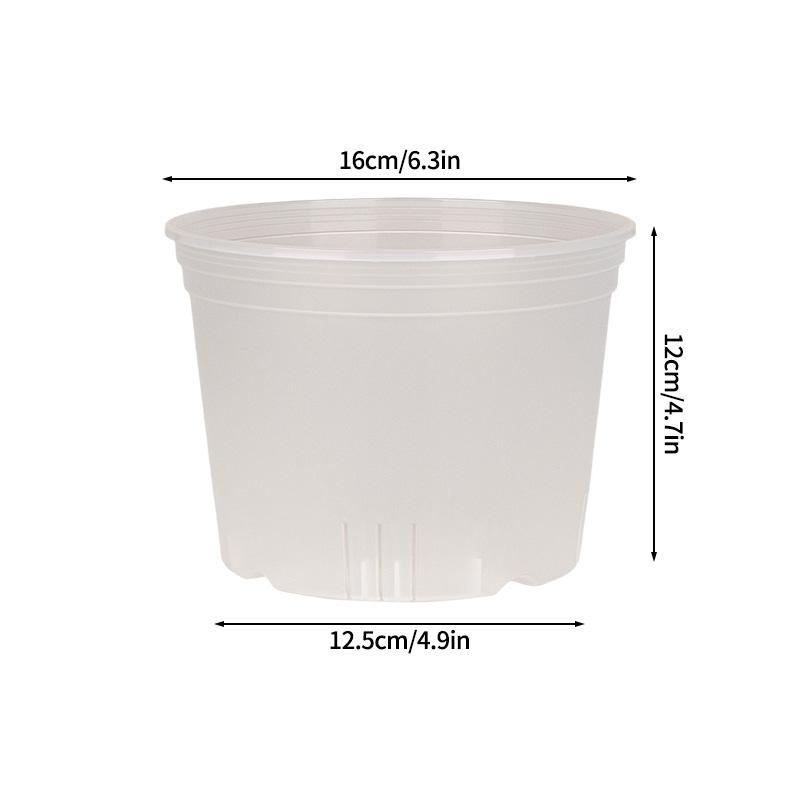 Clear Nursery Pot with Drainage Holes Transparent Plastic Orchid Pots Round Planter Pot Garden Planters for Flowers Succulents