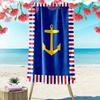 Nautical Theme Print Beach Towel, Large Soft Quick Dry Towel for Beach Camping Swimming
