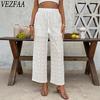 Women's Fashion Casual Solid Color Print High Waist Trousers Pants & Capris