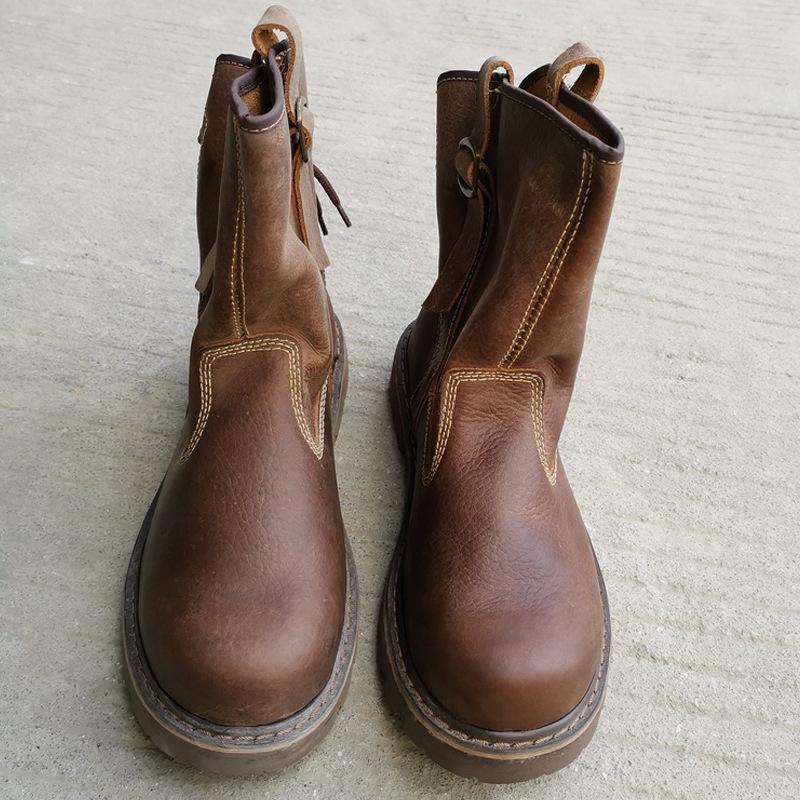Специальное предложение: Короткие ботинки из натуральной кожи — унисекс, ретро-стиль для верховой езды и Мартина, дышащие и модные