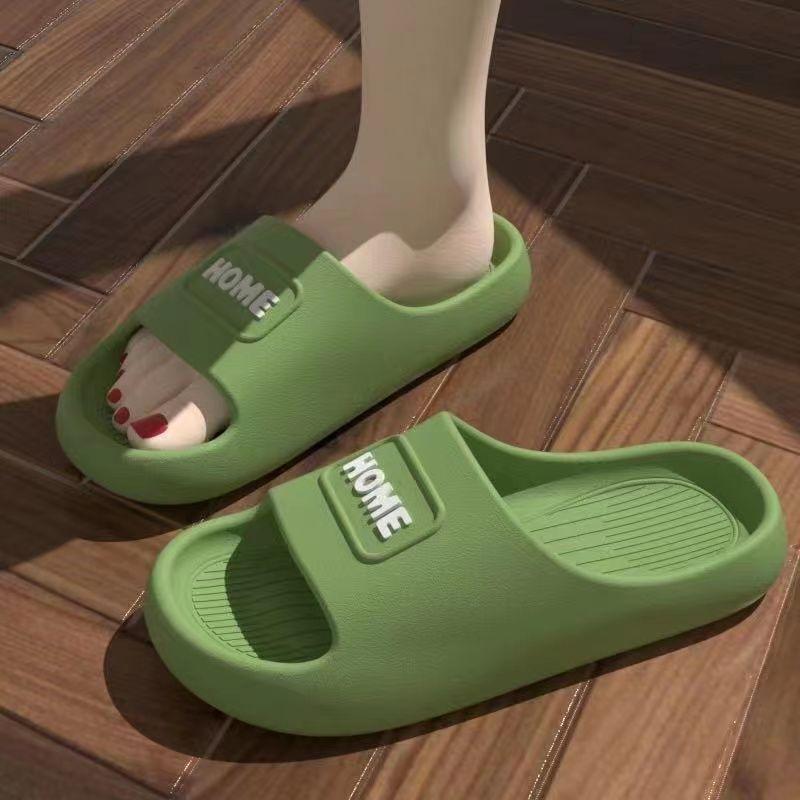 Letter Slippers Female Indoor Home Bathroom Thick Bottom Home Non-slip Sandals Women Out Wear Slippers
