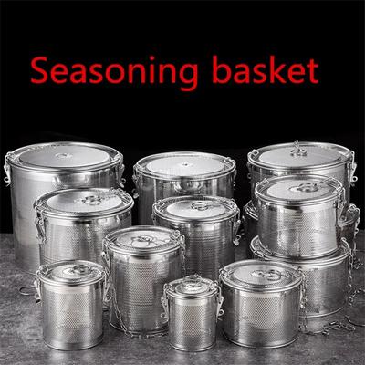 Круглое отверстие 304 Нержавеющая сталь Мешочек для приправ Коробка для специй для супа с подливой Корзина для рассола Горшочек для горячего шлака Дуршлаг Фильтры