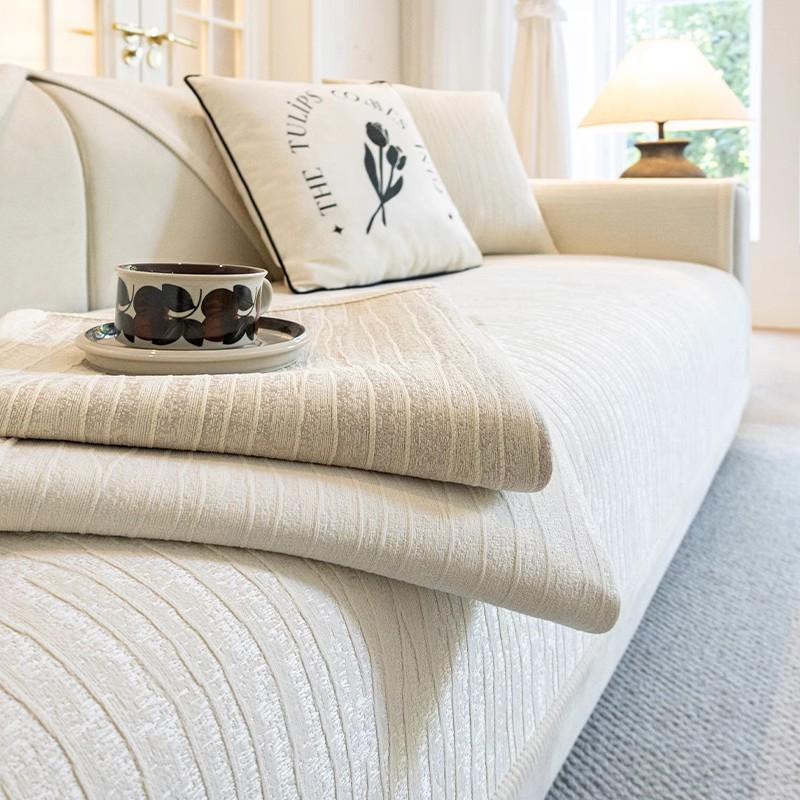 Французская кремовая ветровая диванная подушка Универсальная для всех сезонов Новая нескользящая подушка для сиденья Премиальная кожаная чехол-накидка для дивана