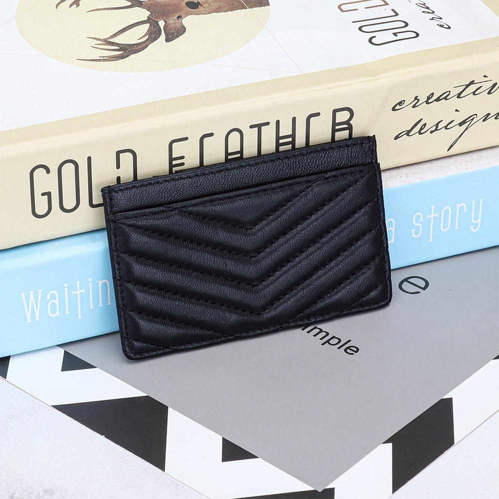 Fashion Heart Pattern Card Holder PU Leather Thin Coin Purse Portable Solid Color Women's Card Bag ID Card