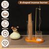 2 in1 Incense Holder Wooden Upside Down Incense Holder Anti-Ash Flying Incense Burne with Glass Ash Catcher and Sticks Organizer