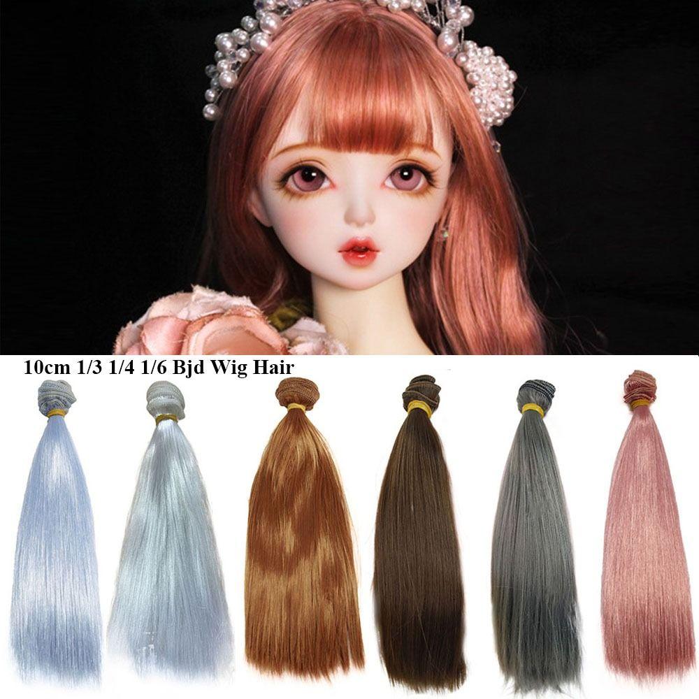 Colors High-temperature Wire Synthetic Fiber Long Straight Wig Hair Doll Wigs DIY Dolls Accessories