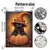 Halloween pearl painting art kit black cat with pumpkin handmade diy home decorations