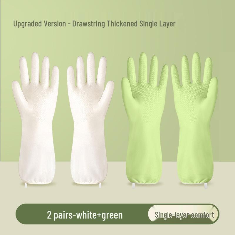 Winter Warm Waterproof Velvet-Lined Rubber Dishwashing and Cleaning Gloves