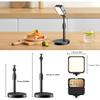 2-Pack Rechargeable LED Video Light, Portable Lighting with Phone Holder | Dimmable Camera Light with Adjustable Stand for Live Streaming, YouTube,