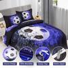 Blue Flame Football Three-piece Quilt Cover 3D Digital Printing Bedding Set Bed Cover
