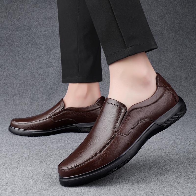 Модные высококачественные мужские туфли без застежек, мужские мокасины из натуральной кожи, универсальная мужская повседневная обувь, удобные мужские туфли для свадебного платья