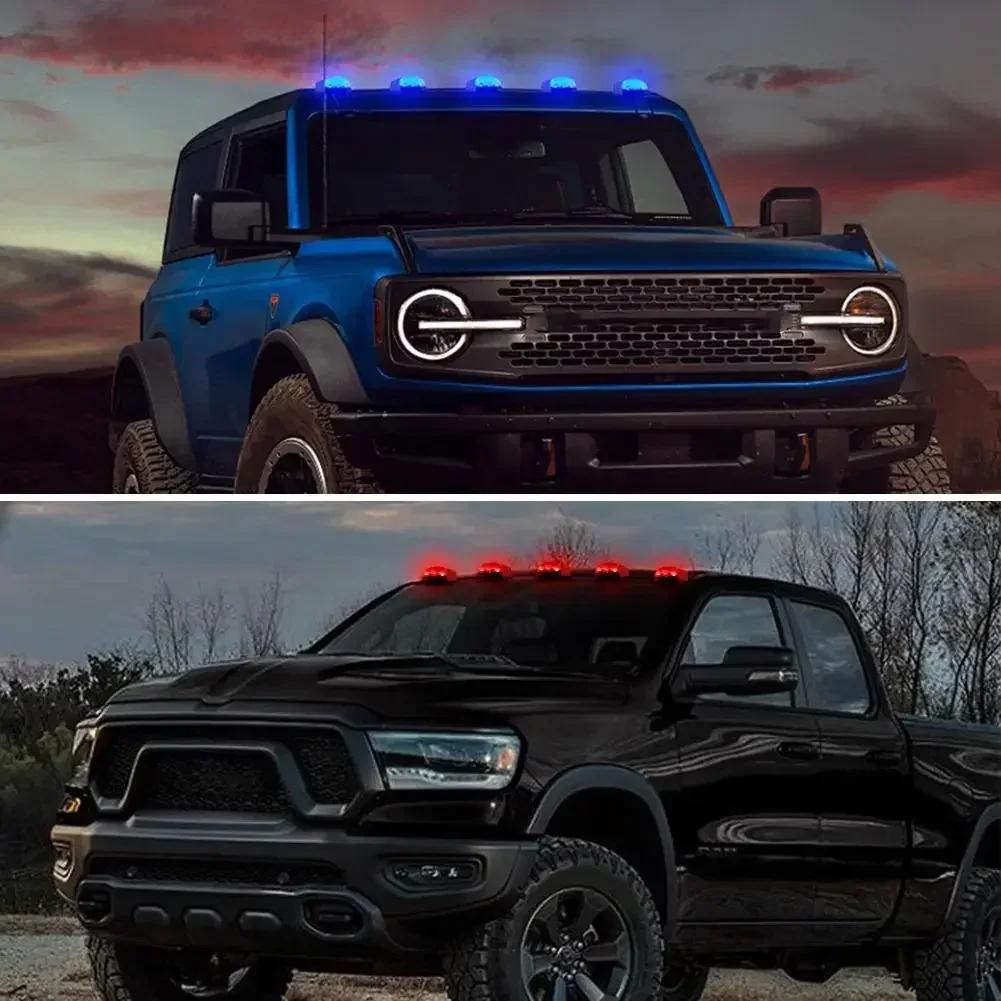 Solar Powered Cab Lights Cab Marker Roof 16LED Light F150 For Dodge RAM Lamp For Pickup Truck Roof Mouse Light For Car