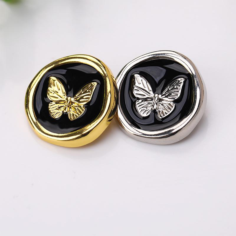 10pcs Beautiful Butterfly Buttons 15/18/23mm Fashionable Metal Shank Buttons Apparel Sewing Accessories