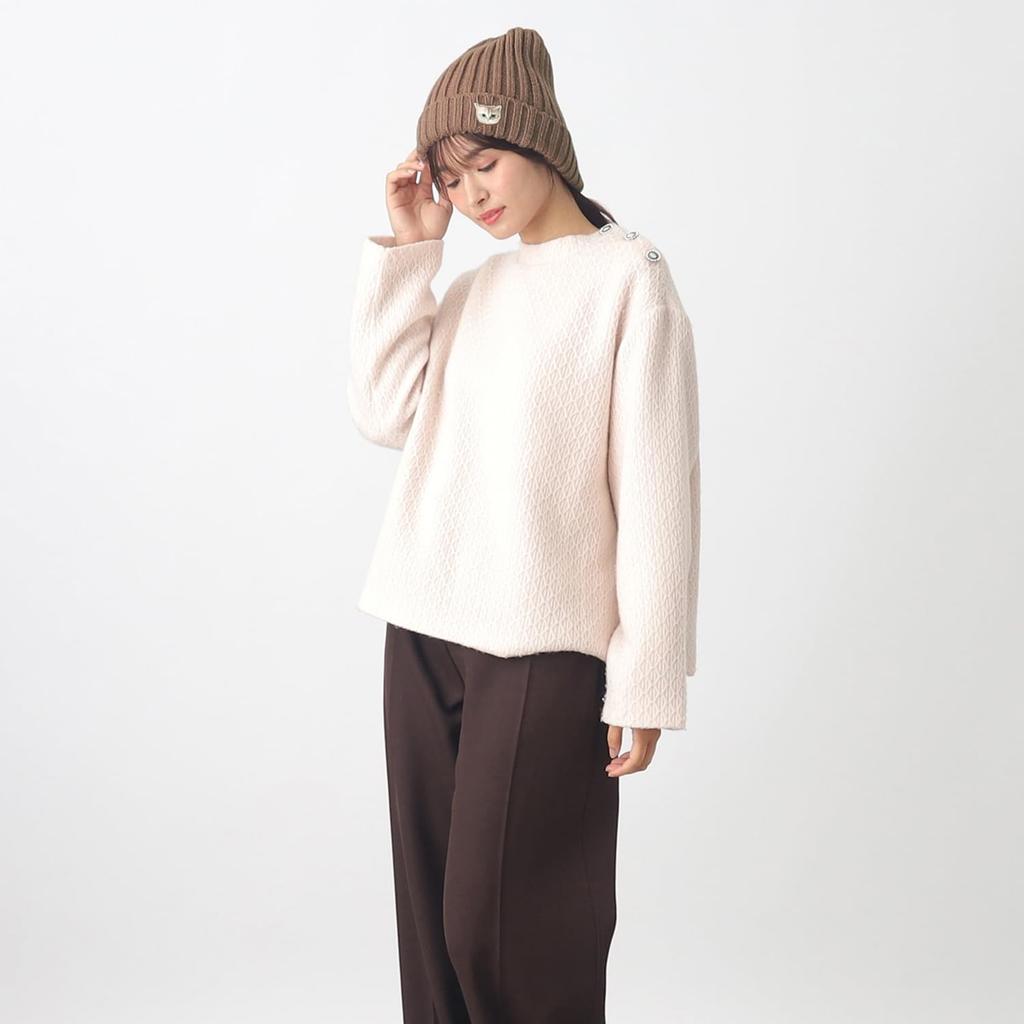 Beanie ACCESSOIRES Hat Knit Hat Logo Nunet Cat 69909 Mocha Brown [Paul & Joe] [Paul & Joe] [Moonbat] Women's