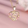 1 шт. золотого цвета 26 английских букв в форме сердца ожерелье роза кулон обручальное кольцо ювелирные изделия подарок на день Святого Валентина