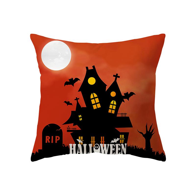 Happy Halloween Horror Pumpkin Spider Print Pattern Cushion Cover Home Living Room Sofa Decoration Square Pillow Pillow Cover