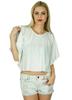 Comen White Flaired Custom Crop Top Short Casual Blouse Boho Chic Summer