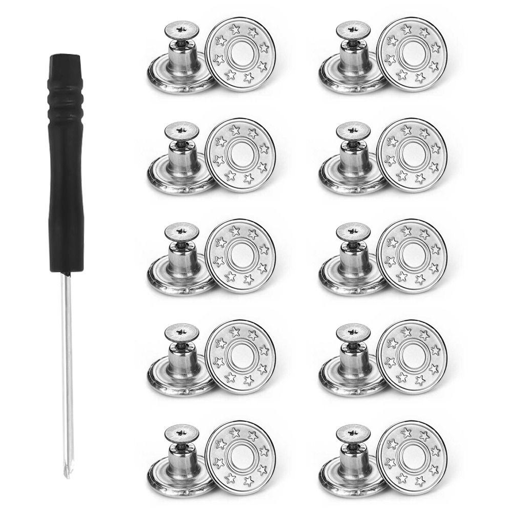 4 упаковки, 10 шт./упак., джинсы без гвоздей, пуговицы с отверткой, пряжка на талии, удлинители талии, джинсы на пуговицах