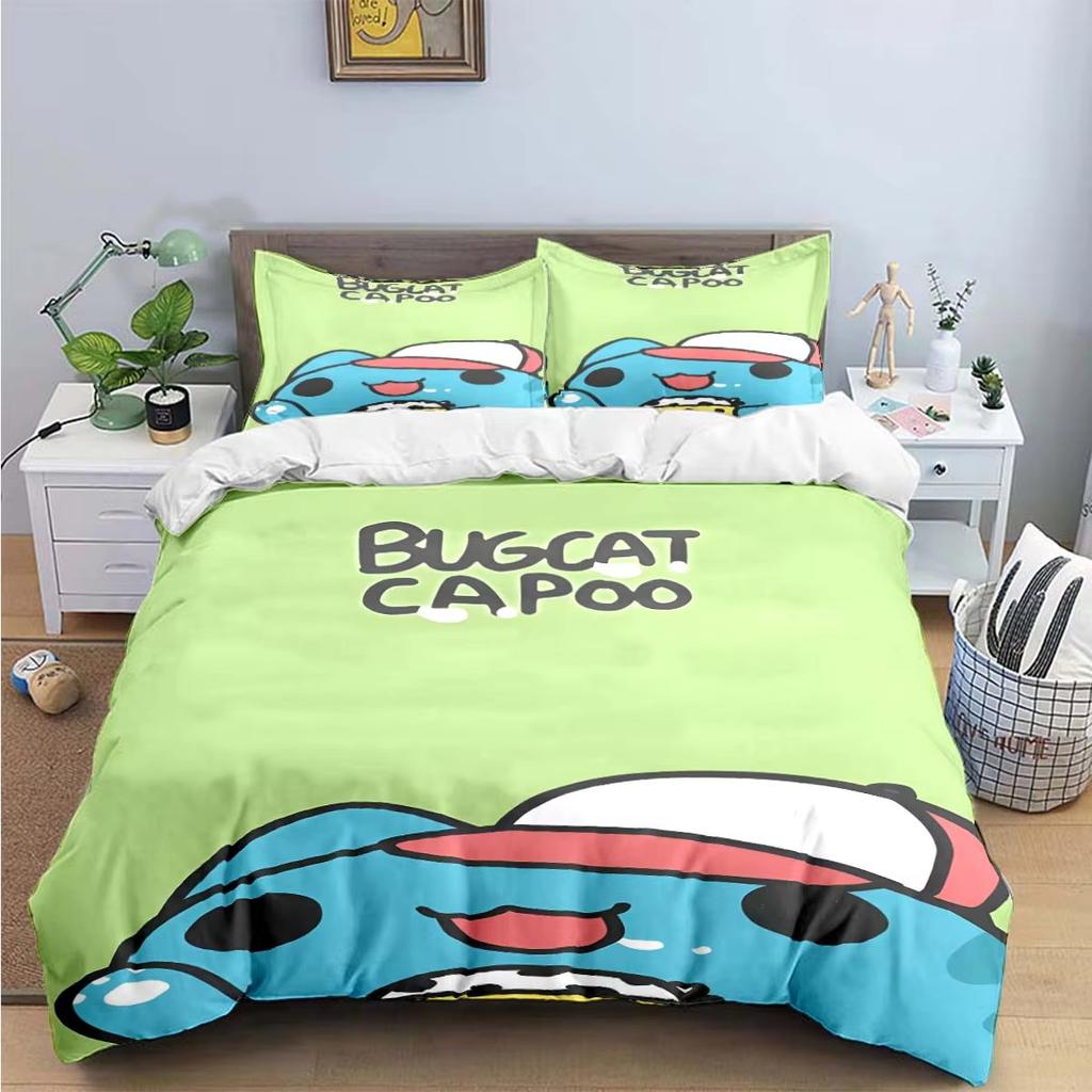 Kawaii Cartoon BBugcat Capoo Pattern Bedding Collections Bed Supplies Collection Duvet Cover Comforter Collection Bedding Collection Luxury Birthda