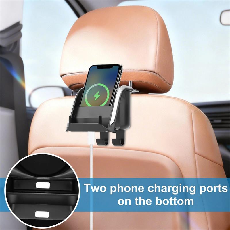 2pcs 3-in-1 Car Seat Cup Holder Cell Phone Holder Car Headrest Multifunctional Hook Storage Box Car Interior Accessories